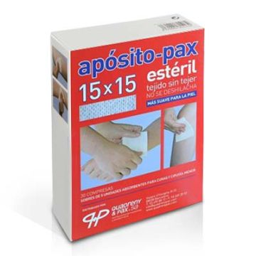 Aposito-pax esteril 15x15 tejido sin tejer 30 compresas