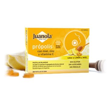 Juanola Pastillas blandas propolis limón miel 48gr 24uds