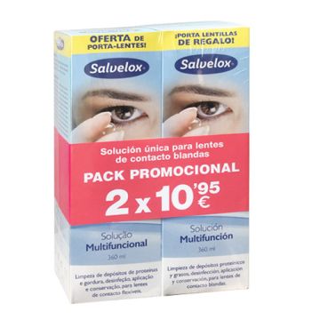 Salvelox Solución Unica Lentes de Contacto Blandas Duplo 2x360ml