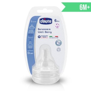 Chicco Benessere tetina silicona well-being 6m+ 2uds