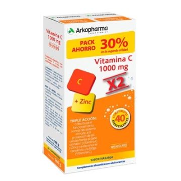Arkopharma Vitamina C 1000mg Sabor Naranja duplo 2x20 Comp Eferv