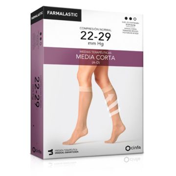 Farmalastic Media Corta (A-D) Comp Normal Negra T- Reina Plus