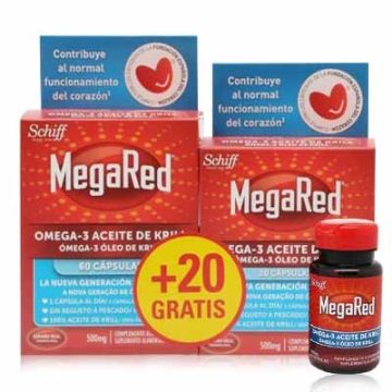 Megared Omega 3 Aceite de Krill 500mg 60 Capsulas + 20 Capsulas