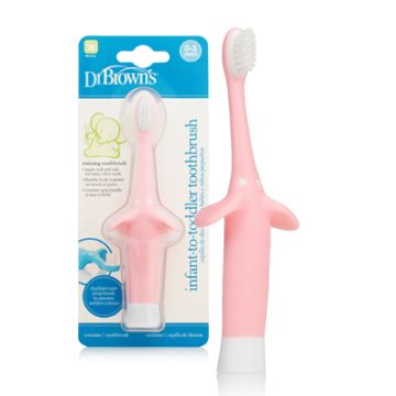 Dr Browns Cepillo Dental Infantil Elefante Rosa 0-3 Años 1 Ud