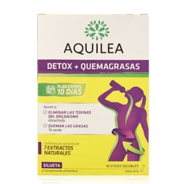 Aquilea Detox + Quemagrasas Silueta Sabor Piña 10 Sticks