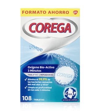 Corega Oxigeno Bio-Activo Tabletas Limpiadoras 108 Uds