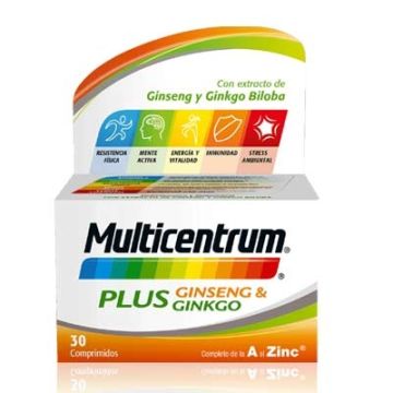 Multicentrum Plus Ginseng-Ginkgo 30 Comprimidos