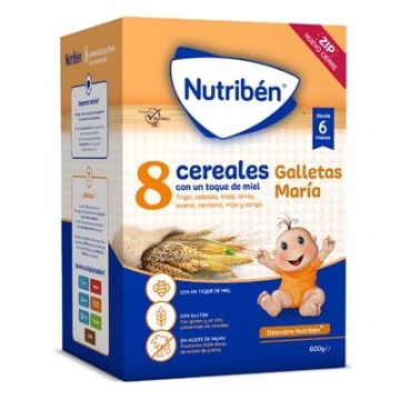 Nutriben 8 Cereales y Miel Galletas Maria 600gr