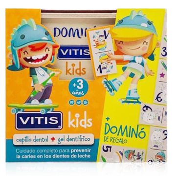 Vitis Kids Cepillo Dental Suave 1 Ud +Gel 50ml +Domino