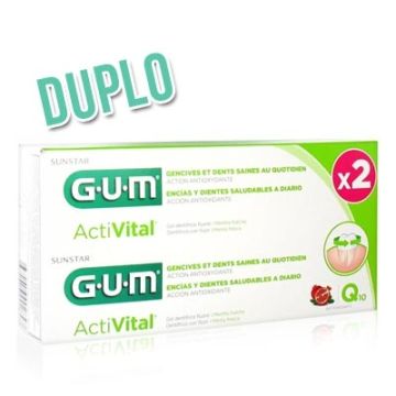 Gum Activital Dentifrico con Coencima Q10 y Granada Duplo 2x75ml