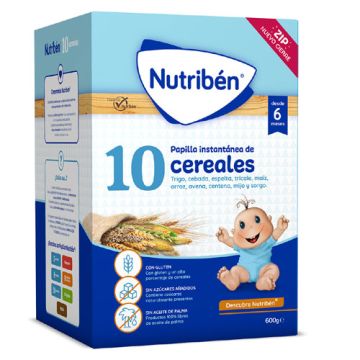 Nutriben 10 Cereales Papilla Instantanea 6m+ 600gr