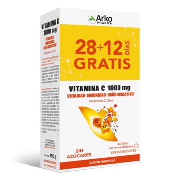 Arkopharma Vitamina C 1000mg Sabor Naranja Duplo 2x20 Comp Eferv