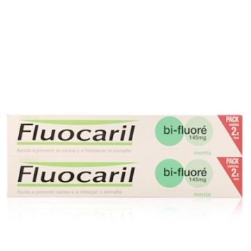 Fluocaril Bi-Fluore 145mg Pasta Dental Sabor Menta Duplo 2x75ml