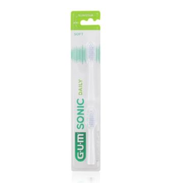 Gum Sonic Daily Recambio Cepillo Dental Suave Color Blanco 2Uds