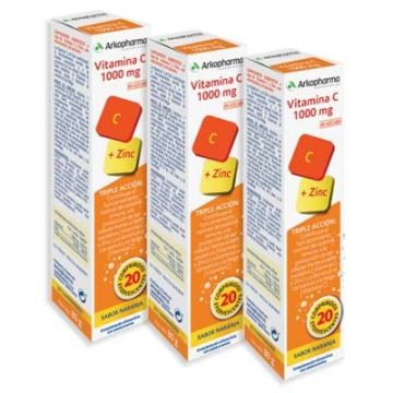 Arkopharma Vitamina C 1000mg Sabor Naranja Triplo 3x20 Comp Eferv