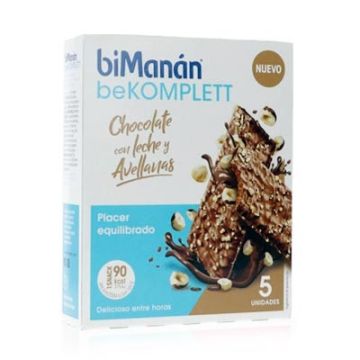 Bimanan Bekomplett Snack Chocolate con Leche y Avellanas 5 Uds