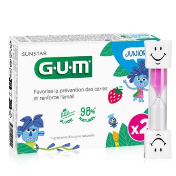 Gum Junior Gel Dentifrico Anticaries Tutti Frutti Duplo 2x50ml