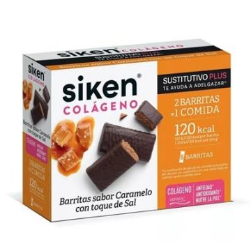 Siken Colageno Barritas Caramelo con Toque de Sal 8 Uds