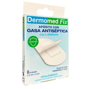 Dermomed Fix Aposito con Gasa 7,5cm x 5cm 6 Uds