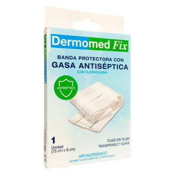 Dermomed  Fix Banda Protectora con Gasa 75cm x 8cm 1 Ud