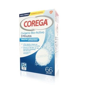 Corega Oxigeno Bio-Activo Tabletas Limpiadoras 66 Uds