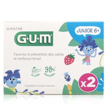 Gum Junior Gel Dentifrico Anticaries Tutti Frutti Duplo 2x50ml
