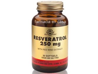 Solgar Resveratrol 250mg con exto vino tinto 30 caps blandas