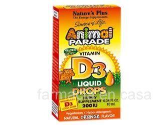 Natures Plus Animal Parede Vitamina D3 Gotas 10ml