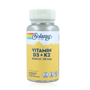 Solaray Vitamina D3 + K2 Salud Osea 60 Capsulas