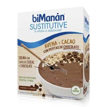 Bimanan Sustitutive Avena y Cacao Crema de Cereales 5 Sobres