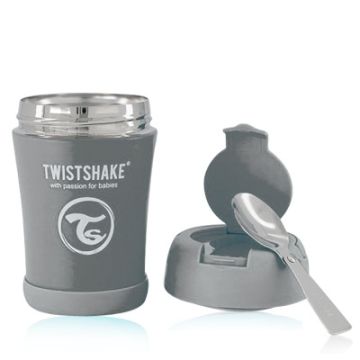 Twistshake Recipiente Termico de Acero con Cuchara Gris 350ml