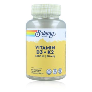 Solaray Vitamina D3 + k2 Salud Osea 120 Capsulas Solaray Vitamina D3 + k2 Salud Osea 120 Capsulas
