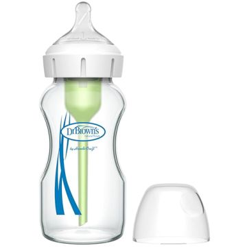 Dr Browns Biberon Vidrio Boca Ancha Anticolico Silicona 0m+ 270ml