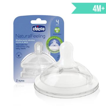 Chicco Natural feeling tetina silicona flujo regulable 4m+ 2 uds