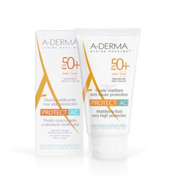 Aderma Protect ac fluido matificante p/grasa spf50+ 40ml