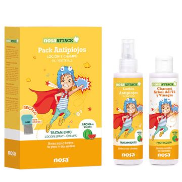 Nosa Protect Locion Spray Antipiojos Piretrina Sandia 150ml+Champu 150ml
