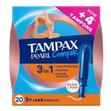 Tampax Compak Pearl Super Plus Tampon 20Uds