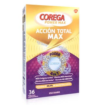 Corega Power Max Accion Total Poder 4en1 36 Tabletas