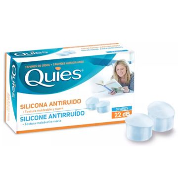 Quies Tapones de Oido Silicona Antiruido 6Uds