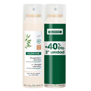 Klorane Champu Seco a la Leche de Avena Color Natural Duplo 2x150ml