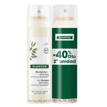 Klorane Champu Seco Extracto de Avena Duplo 2x150ml