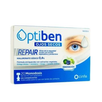 Optiben Repair Ojos Secos Gotas Sequedad Ocular Monodosis 20Uds