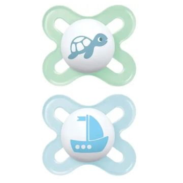 Mam Start Chupete Silicona Decorado Azul-Verde 0-2m 2Uds