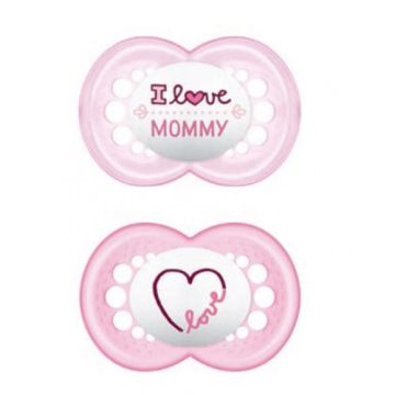 Mam Original Chupete Silicona Decorado Rosa 6m+ 2 Uds