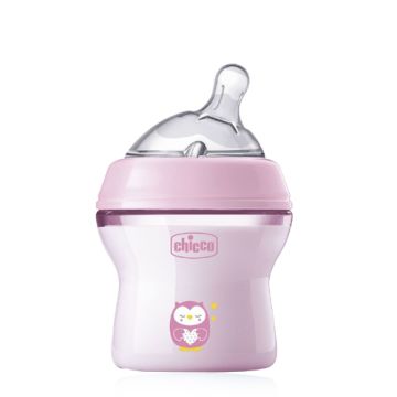 Chicco Natural Feeling Biberon Tetina Silicona Rosa 0m+ 150ml