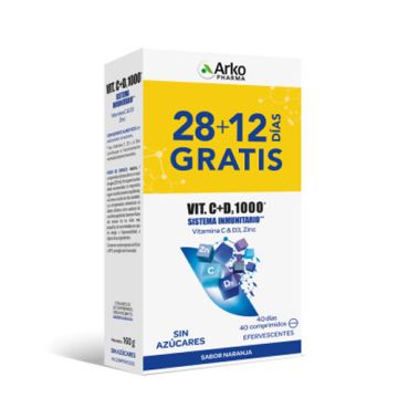 Arkopharma Vit C y D3 + Zinc Sabor Naranja Duplo 2x20 Comp Eferv Arkopharma Vit C y D3 + Zinc Sabor Naranja Duplo 2x20 Comp Eferv