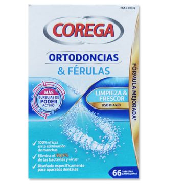 Corega Ortodoncias y Ferulas Limpieza Diaria 66 Tabletas