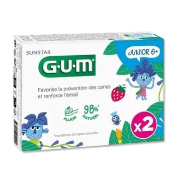 Gum Junior Gel Dentifrico Anticaries Fresa Duplo 2x50ml