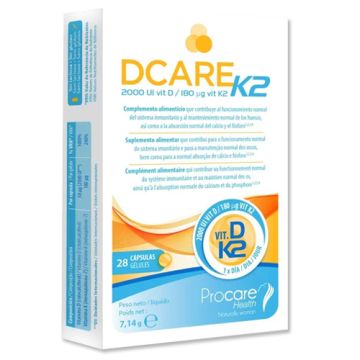 Dcare K2 2000ui Vit D 180ug Vit K2 28Caps