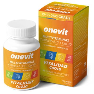 Onevit Multivitaminico y Multiminerales + CoQ10 Vitalidad 45Caps 